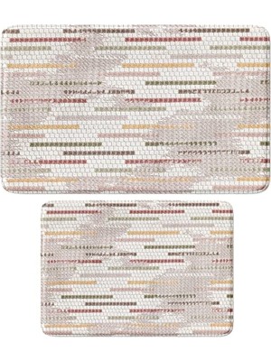Esplendor Sevimli Tasarımlı Mikrofiber 2'li Takım Banyo Paspası, Kaymaz Taban, Makinede Yıkanabilir (40X60_50X80)