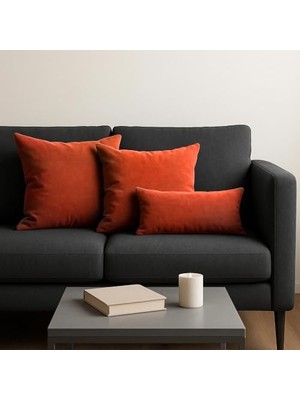 Esplendor Gauze Fabric Design Kadife Serisi Kırlent, Yastık Kılıfı (Antrasit, 50 x 30)