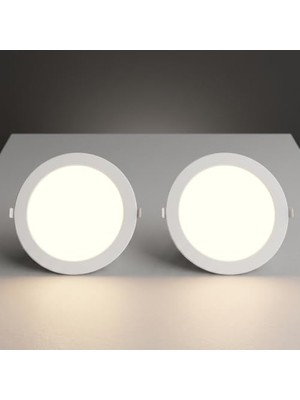 Esplendor Cata CT-5147B 12 Watt 6400K Beyaz - Slim Sıva Altı LED Panel Armatür - Ince Kasa Yuvarlak Tavan Spot Lambası, Trafolu - 2 Adet          [enerji Sınıfı F]