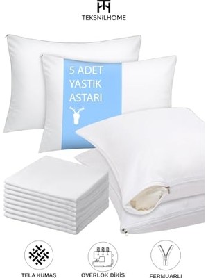 Esplendor Tela 5 Adet Fermuarlı Beyaz Yastık Astarı Ekonomik Şilte 50X70 5 Adet 50 x 70