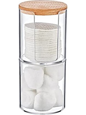 Esplendor Deconox Ahşap Kapaklı Modern Tasarımlı Çift Katlı Pamukluk Organizer, Ahşap Kapaklı Pamukluk Organizer: Modern ve Şık Tasarımıyla Dikkat Çekin