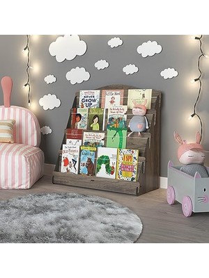 Esplendor Lucky Montessori Ahşap Çocuk Odası 4 Raflı Kitaplık (Ceviz)