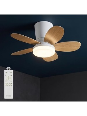 Esplendor 64CM Modern Goes Uzaktan Kumandalı 5 Kanatlı Tavan Vantilatörü ve LED Lamba Işık 42W Beyaz-Meşe          [enerji Sınıfı A]