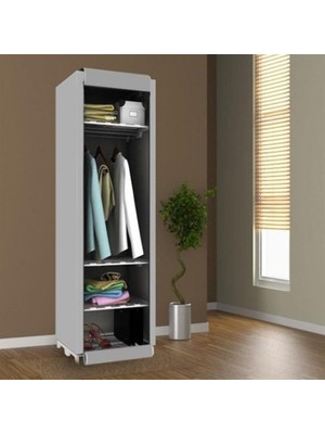 Esplendor Reyo Slim Fit Varyant Çelik Profilli Bez Dolap Gri