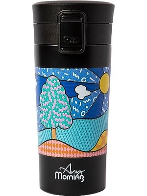 Esplendor Any Morning 380 ml Paslanmaz Çelik Termos Mug, Çift Katmanlı, Sızdırmaz Kapaklı, Siyah BA21522