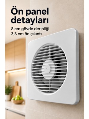 Akıllı Bayi 150 mm Bağlantılı Dekoratif Duvar Havalandırma Aspiratörü