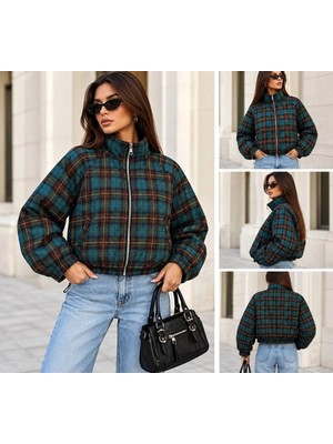 Semesia Kadın Fermuarlı Cepli Sezon Trendi Casual Bomber Ceket