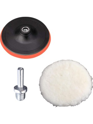 Esplendor Pasta Cila Polisaj Parlatma Yünü Pedi Keçesi SÜNGERI+115 mm Cırt Taban+Matkap Aparatı (3'lü Set)