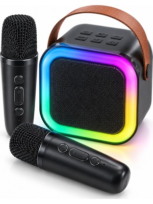 Ematcrt LED Işıklı Bluetooth Karaoke Hoparlör Seti - Lisinya