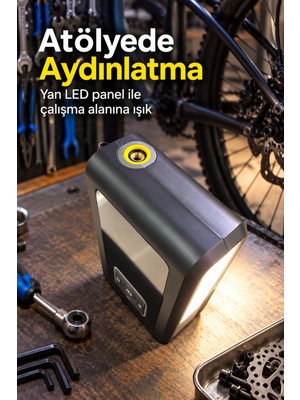 Ematcrt Taşınabilir Akü Takviye Cihazı ve Powerbank Özellikli Lastik Şişirme Pompası - Lisinya