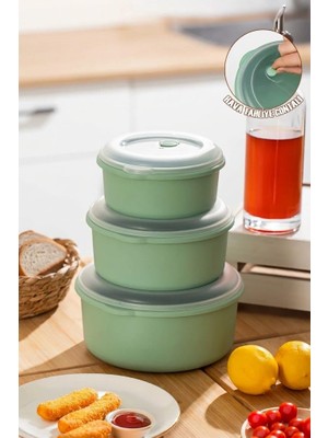 Esplendor Smartizi 3'lü Kilitli ve Sızdırmaz Hava Tahliye Contalı Çok Amaçlı Erzak ve Saklama Kabı Seti (800 ml + 1300 ml + 2000 Ml)