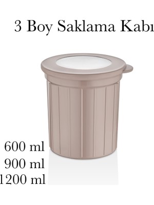 Esplendor 3 Boy Saklama Kabı, 600 ml / 900 ml / 1200 Ml, Bej