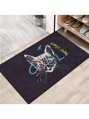 Esplendor Monnhein Kapı Önü Paspası - Modern ve Şık Kapı Paspası | Ev, Ofis ve Dış Mekân Kullanımı Için (Super Star Cat) 40X60