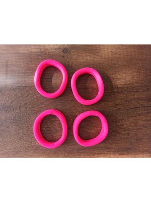 Str Store Lastik Saç Tokası, Kalın 4 Adet – Yumuşak Kumaş Kaplama, Esnek ve Dayanıklı Kalın Saç Lastiği (Pembe Renkli)