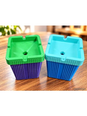 Str Store Kare Kokusuz Küllük 2'li Set – 9 Cm, Geri Dönüşüm Plastik, Karma Renk
