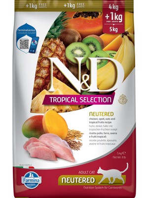 Esplendor N&d Kedi Tropikal Seçim Tavuk Kısırlaştırılmış 4+1 kg
