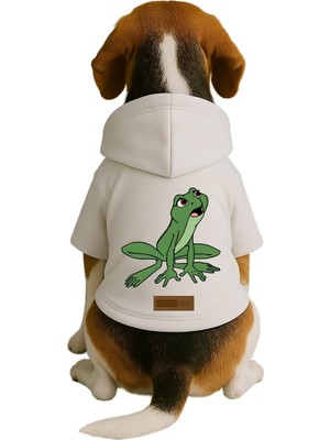 Esplendor Monopetz Baskılı Içi Polarlı Köpek ve Kedi Kıyafeti & Elbisesi - Beyaz Renk Kapüşonlu Hoodie BD9F7, Xl