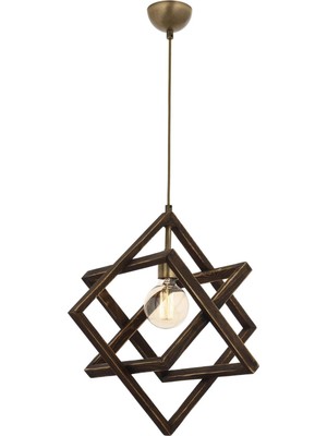 Esplendor Avonni AV-60160-1E Eskitme Kaplama Modern Avize, E27, Ahşap, Metal, 30 cm