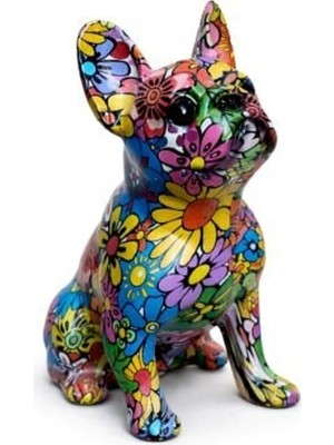 TeknoKapsül Sofiart Pop Art Çiçek Desenli Köpek Biblo