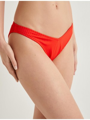 Esplendor Koton Dokulu Brazilian Bikini Altı Asimetrik Bel
