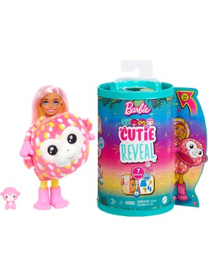 Esplendor Barbie Cutie Reveal Bebekler Chelsea Tropikal Orman Serisi - Maymun, 3 Yaş ve Üzeri, HKR14
