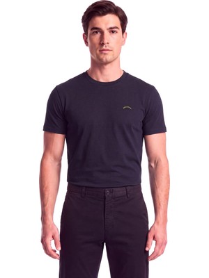 Esplendor Erkek Normal Kalıp Yuvarlak Yakalı Logo Etiketli Pamuklu Kısa Kollu Siyah T-Shirt 16311648-011