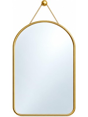 Esplendor Deinhaus Askılı Duvar Aynası Cm, Ince Çerçeve, Banyo Antre Yatak Odası ve Makyaj Alanı Için Dekoratif Ayna, Ayna (Gold, 45 * 60)