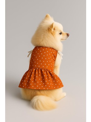 Esplendor Mpz Pets Kedi ve Köpek Elbisesi Rengi Puantiyeli, L, Tile-Polkadot-Dress, Kiremit
