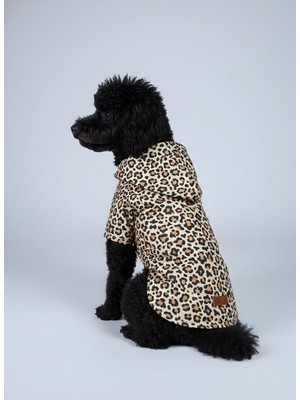 Esplendor Mpz Pets Kedi ve Köpek Leopar Baskılı Fileli Yağmurluk, S, Leopard-Raincoat, Kahverengi