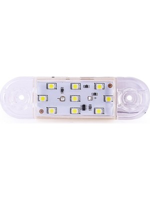 Esplendor Parmak LED Lamba Oval 9 Ledli 12-24 Volt 10 Adet Beyaz Uyumlu