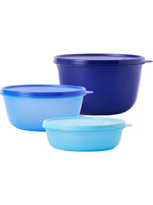 Esplendor Tupperware Saklama ve Servis Kabı (1l+1.5l+2l) Yeni Renk Serisi