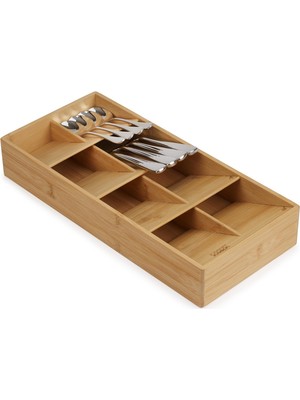 Esplendor Joseph Joseph Drawer Store - Büyük Kompakt Çatal Bıçak Çekmecesi Düzenleyici, 8 Bölmeli, 48 Parça, Bambu