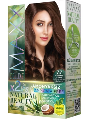 Esplendor Maxx Deluxe Natural Beauty Amonyaksız Set Saç Boyası 7.7 Karamel Kahve