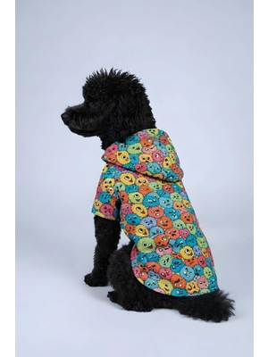 Esplendor Mpz Pets Kedi ve Köpek Renkli Mikrop Baskılı Fileli Yağmurluk -, L, Colorful-Microbe-Raincoat, Pembe