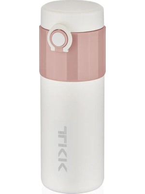 Esplendor Tkk 450ML Paslanmaz Çelik Kilitlenebilir Kapak Kahve Bardağı Mug (6 Saat Sıcak-Soğuk) (Pembe)