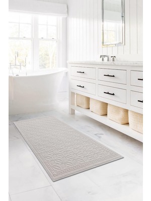 Esplendor Koza Home COUNTRY%100 Pamuk Kilim Krem Banyo Paspası Koridor ve Antre Halısı 80X150 8597
