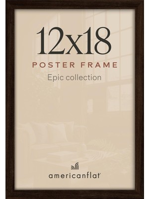 Esplendor Americanflat Maun Içinde 12X18 Poster Çerçevesi - Tasarlanmış Ahşap Çerçeve ve Cilalı Pleksiglas Kapaklı Fotoğraf Çerçevesi - Dahili Asma Donanımı ile Duvar Için Yatay ve Dikey Formatlar