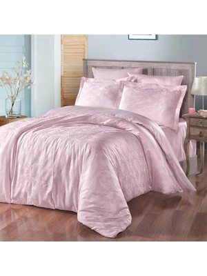 Esplendor Maxstyle Jakarlı Saten Katya Pudra Double Nevresim Takımı