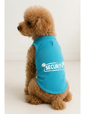 Esplendor Mpz Pets Kedi ve Köpek Kıyafeti Security Atlet, 3xl, Turquoise-Securtiy-Basicshirt, Turkuaz