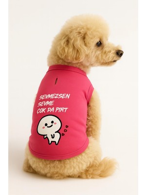 Esplendor Mpz Pets Kedi ve Köpek Kıyafeti Sevmezsen Sevme Atlet, 6xl, Pink-Sevmezsensevme-Basicshirt, Pembe