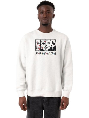 Esplendor Tshirthane Horror Character Friends Beyaz Erkek 2ip Sweatshirt P21326S4854, Xl