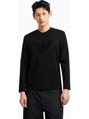 Esplendor Emporio Armani Jakarlı Logo Baskılı Pamuklu Regular Fit Bisiklet Yaka Sweat Erkek Sweat 8N1TD7 1jgyz 0022