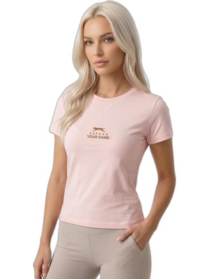 Esplendor Slazenger Kosta Kadın Baskılı Açık Pembe Tişört