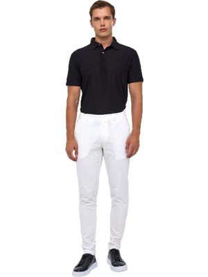 Esplendor Süvari Beyaz Slim Armürlü Jogger Pantolon, 50