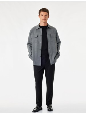 Esplendor Pileli Dokulu Cepli Slim Fit Pantolon