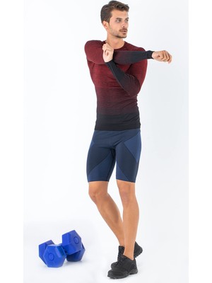 Esplendor Miofit Erkek Active Dikişsiz Uzun Kollu Spor Tişört Crımson L