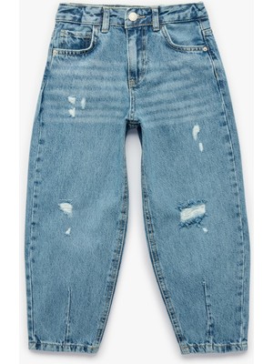 Esplendor Yüksek Bel Pamuklu Balon Kesim Denim Pantolon