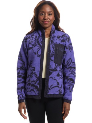 Esplendor Helly-Hansen Kadın Imparatorluk Baskılı Pile Çıtçıt, 690 Ultra Menekşe Şakayık Aop, Medium