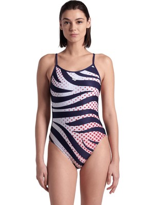 Esplendor Multi Stripes Swimsuitalylace Back Kadın Yüzücü Mayosu 007158710