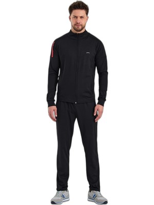 Esplendor Slazenger Rarely Erkek Fermuarlı Dik Yaka Cepli Siyah Eşofman Takımı